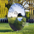 Outdoor mirror polished modern stainless steel garden statue sculpture